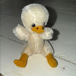 Vintage 80s Mini Jointed Duckling  Plush 4” Style Poseable Tiny